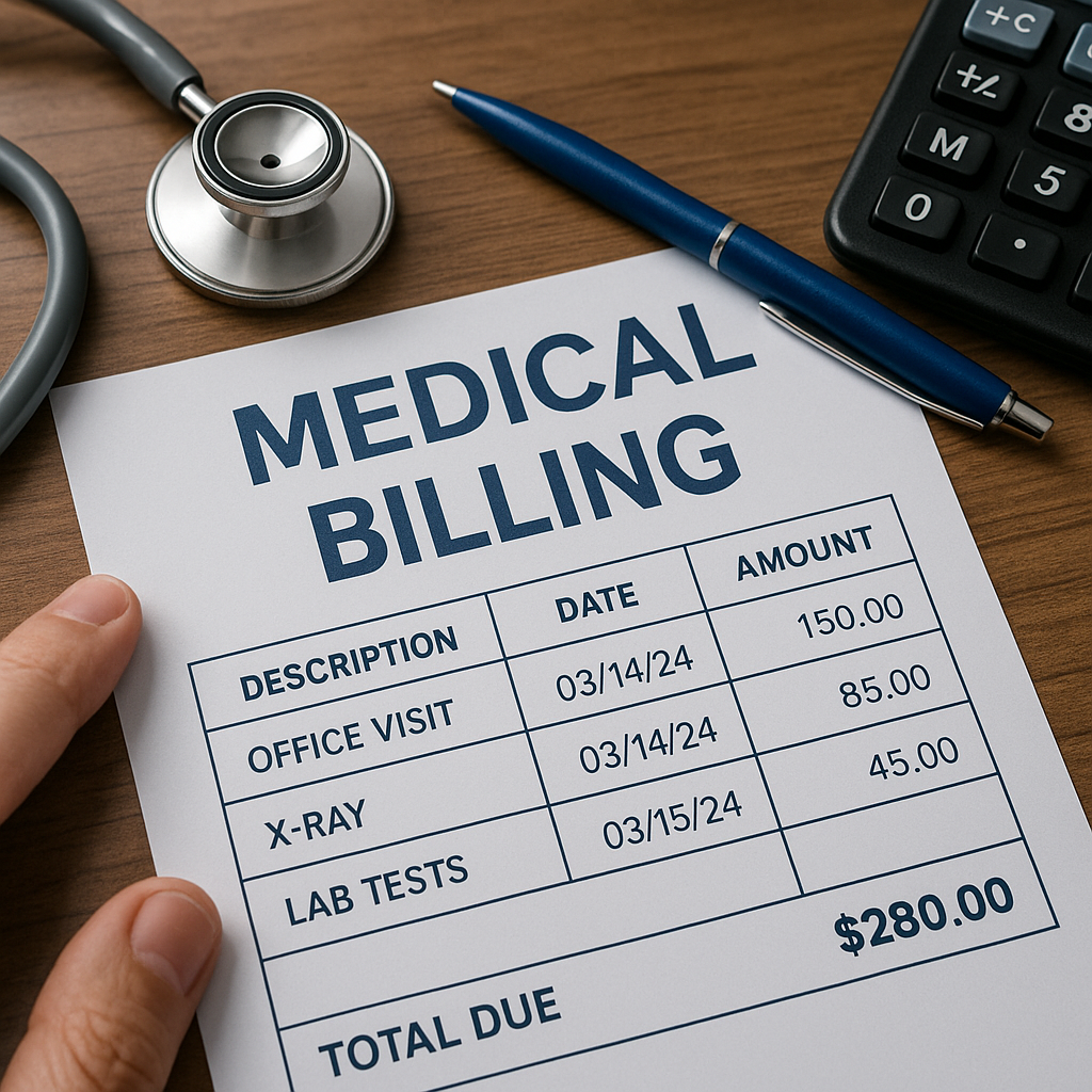 Medical billing team analyzing
